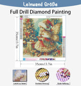Benjenes Diamond Art Kits for Adults, Christmas Fairy Diamond Painting Kits for Adults, 5D DIY Round Drill Gem Art Paint with Diamonds Dots Crafts Kits for Home Decor Gift 14x14inch Benjenes