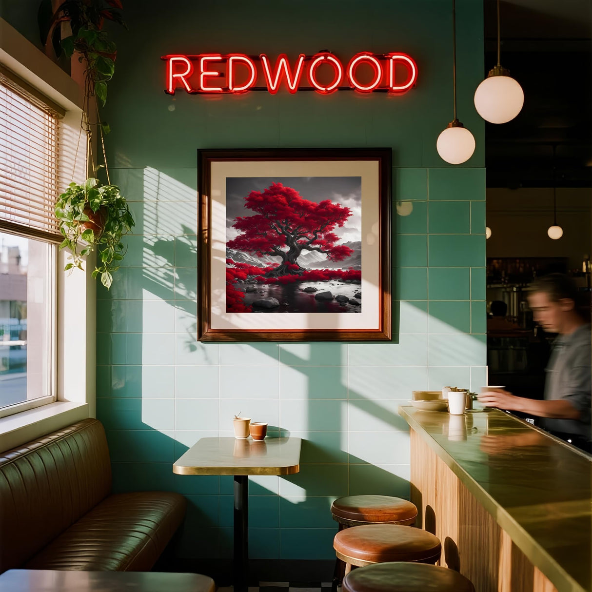 5D Diamond Art Kits for Adults Beginners,Red Leaf Tree DIY Full Round Drill Diamond Painting Kits,Scenery Paint by Diamonds Dots Gem Art Easy,Home Wall Decor 14X14 Inch Acelii