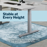 Vari ComfortEdge Electric Stand Up Desk - 60x30 White Electric Standing Desk, Sloped Ergonomic Front Edge- Perfect Work, Gaming, Writing- Stable Vari