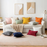 MIULEE Corduroy Pillow Covers with Splicing Set of 2 Super Soft Boho Striped Pillow Covers Broadside Decorative Spring Throw Pillows for Couch Cushion Livingroom 18x18 inch, Beige MIULEE