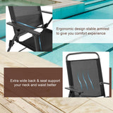 Vongrasig 6 Pieces Folding Patio Dining Set, All Weather Small Metal Outdoor Table and Chairs Set, Patio Furniture Set w/Umbrella, Glass Table & 4 Folding Chairs for Garden, Lawn, Backyard, Black Vongrasig