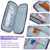 Coopay Knitting Needles Case Travel Knitting Needle Organizer Storage for Straight Knitting Needles (Up to 14''), Tunisian Crochet Hooks, DPNs, Crochet Accessories and Supplies, Pink-Purple Coopay