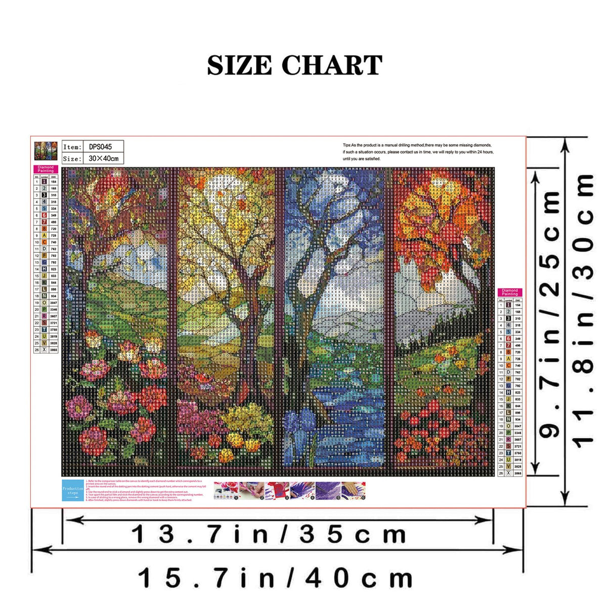 5D Diamond Art Painting Kits for Adult Beginners,Four Season Life of Tree Flower Diamond Art Kits,Full Drill Paint with Diamond Dot Gem Art Painting for Home Decor 12x16 inch Semneroy