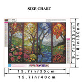 5D Diamond Art Painting Kits for Adult Beginners,Four Season Life of Tree Flower Diamond Art Kits,Full Drill Paint with Diamond Dot Gem Art Painting for Home Decor 12x16 inch Semneroy