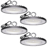4 Pack UFO LED High Bay Light 150W(600W MH/HPS Equiv.), 21000lm, 5000K Daylight High Bay LED Shop Lights with 5' Cable US Hook, IP65 Commercial Light Fixture for Warehouse Workshop Barn Factory Yihuven