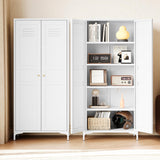 Letaya White Storage Cabinet with Feets-Metal Home Kitchen Pantry Cabinets with Doors and Adjustable Shelves,Organization Locker for Cupboard/Bedroom/Dining/Living/Bathroom/Office/Garage Room (White) Letaya