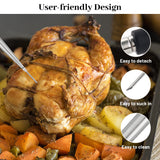 Turkey Baster Syringe for Cooking, Large Stainless Steel Meat Injector, with Cleaning Brush and 2 Marinade Needles, Black Omoojee