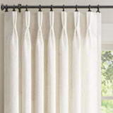 Natural Pinch Pleated Linen Curtains 84 Inch Long 2 Panels for Living Room Bedroom Country Farmhouse Thick Linen Textured Semi Sheer Back Tab Pinch Pleat Hooks Rings Window Curtain Birch Cream 7 FT Drapenova