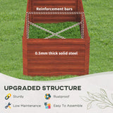 Outsunny Galvanized Raised Garden Bed Kit with Reinforcing Bars, Large and Tall Metal Planter Box for Vegetables, Flowers and Herbs, 6' x 3' x 2', Dark Brown Outsunny