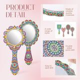 Threehoney 4 Pcs Diamond Painting Mirror Handheld Kits Valentine Christmas Art Gifts Compact Decorate Your Own Mirror for Hand DIY Crafts Threehoney