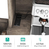 YITAHOME 71''H Kitchen Pantry Cabinet, Tall Cabinet with Drawer, Doors, Goblet Holder, Wine Rack & Power Outlet for Kitchen, Living Room (White) YITAHOME