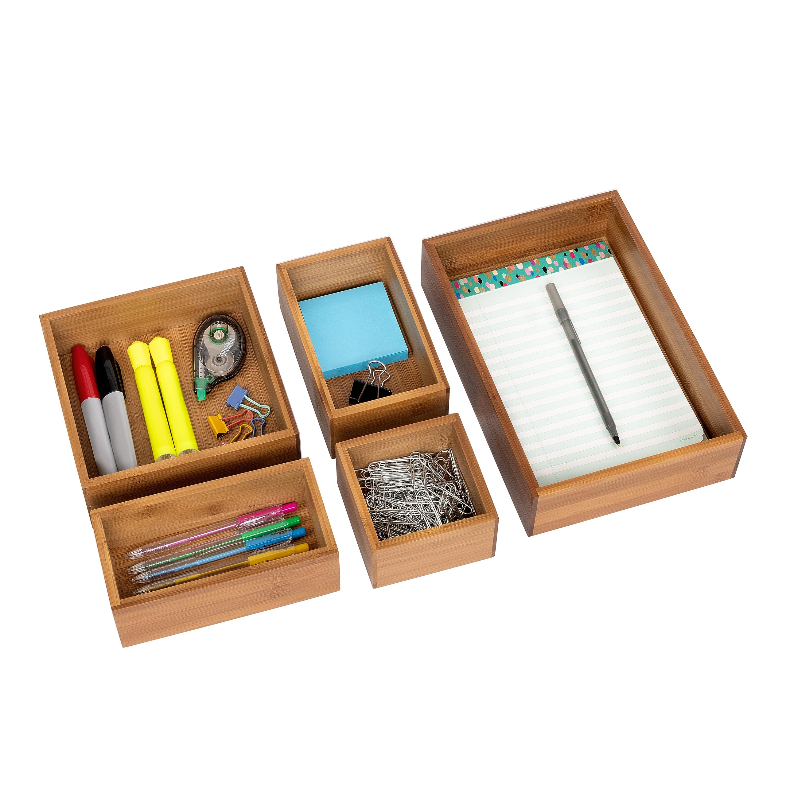Seville Classics Bamboo Organizer Storage Bins - Thumbnail 2