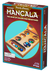 Pressman Mancala - Real Wood Folding Set, with Multicolor Stones by Pressman, 2 players Pressman