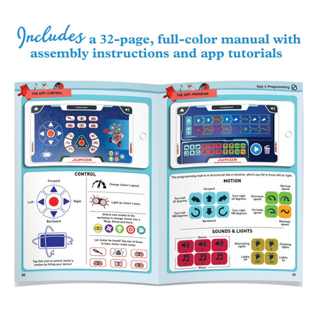 Thames & Kosmos Robotics Smart Machines Junior STEM Kit, Build & Code Your Robot’s Movements, Speed, Lights & Sounds, for Ages 8+, Use Screen-Free w/Built-in Buttons or via Block-Based Coding App Thames & Kosmos
