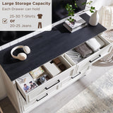 ACCOHOHO Farmhouse 8 Drawers Dresser Chests for Bedroom,52" Wide Wood Rustic Chest of Drawers with Metal Handle,Natural Texture,Drawer Organizer for Bedroom,Living Room,Hallway and Entryway,White ACCOHOHO