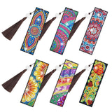 EEEKit 6 PCS Diamond Painting Bookmarks, DIY Art Bookmark Kit for Adults, Floral Tassel Leather Page Bookmark for Book Lovers, Christmas Gifts EEEKit