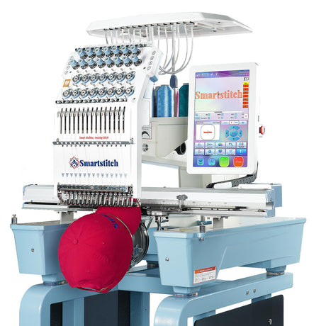 Smartstitch S1501 Plus Beast Embroidery Machine with 15 Needles,24"x16" Large Embroidery Area,1200SPM Max Speed,12" Touch Screen, Wifi available, capable of embroidering on Cap, T-shirt, Flat and more smartstitch