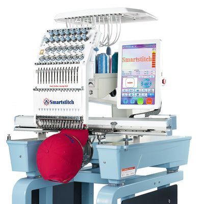 Smartstitch S1501 Plus Beast Embroidery Machine with 15 Needles,24"x16" Large Embroidery Area,1200SPM Max Speed,12" Touch Screen, Wifi available, capable of embroidering on Cap, T-shirt, Flat and more