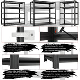 Darubtes Storage Shelving Unit Height Adjustable Heavy Duty Garage Shelves Metal Organizer Utility Rack 3200LBS for Kitchen,Plants,Books,Clothes Storage Black 83" H x 55" W x 23.2" D 5-Tier Darubtes