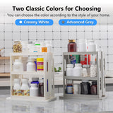 Dutiplus Medicine Organizer 2 Three-Decker Shelves Cabinet Storage Rack Organizer for Holding Vitamins, Supplements Cosmetics 10.82”H x 5.82”W x 10.43”D (Creamy White) WoodArtSupply