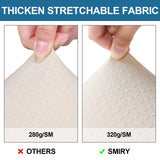 Smiry Waterproof Seat Covers for Dining Room Chairs Set of 4, Stretch Jacquard Removable Washable Chair Seat Slipcovers Protector, No Rear Covers, Beige Smiry