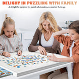 Calmbee 1500 Piece Plastic Puzzle Board with Drawers, 35”x 28” Portable Jigsaw Puzzle Table for Adults, Rotating Upgraded Lazy Susan Spinning Jigsaw Organizer Table,Durable ABS Frosted-Panel Calmbee