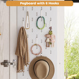 IRONCK Wardrobe Closet with LED Light & Mirror, Wooden Modern Armoire with 2 Drawers and Hanging Rod, Large Capacity Storage Closet for Bedroom, White IRONCK