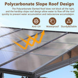 10'x10' Lean to Gazebo, Wall Mounted Gazebo with Aluminum Frame, Curtains and Netting for Patio,Decks, Garden and Lawn HOWSVN