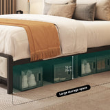 YITAHOME Queen Size Bed Frame, Platform Bed Frame with Charging Station, Upholstered Storage Headboard & Footboard Metal Slats Supports Mattress Foundation, No Box Spring Needed, Beige(No Drawers) YITAHOME