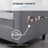 PUREMIND 2Piece Sofa Set for Living Room, Modural Convertible Loveseat and Sofa Set, Modern Linen Fabric L Shaped and Loveseat Sofa Set of 2, Sectional Sofa Couches Set for Apartment PUREMIND