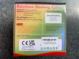 TOWO Wooden Stacking Boxes Rainbow Colours-Nesting and Sorting Cups Blocks for Toddlers-Stacking Cubes Educational Learning Toys for 2 Years Old Montessori Materials Toys of Wood Oxford