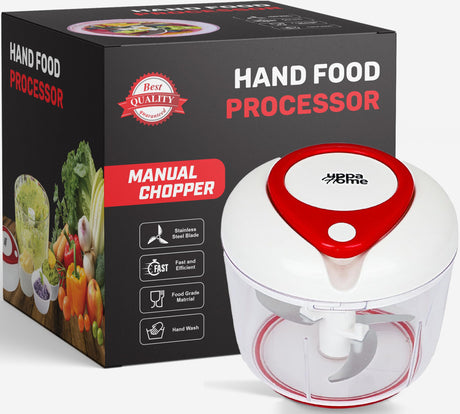 Easy String Pull Food Chopper | Manual Food Processor for Chopping, Dicing, and Mixing | Compact, Portable, and BPA-Free | Ideal for Vegetables, Nuts, Salsa, and Salad Uppahome