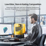 ANYCUBIC Tough Resin 2.0, 3D Printer Resin with Upgraded High Toughness and High Precision, 365-405nm Fast Curing 3D Resin for 4K 8K LCD/DLP/SLA 3D Printing (Clear, 1kg) ANYCUBIC