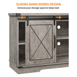 CABIHOME Farmhouse TV Stand and Entertainment Center for TV Up to 65 Inches with Sliding Barn Doors and Adjustable Shelf, TV Media Storage Console Table and Furniture for Living Room, Bedroom, Grey CABIHOME