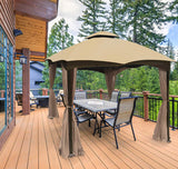 ontheway Replacement Canopy Top for Lowe's Allen Roth 10X12ft Gazebo #GF-12S004B-1 (Khaki) ontheway