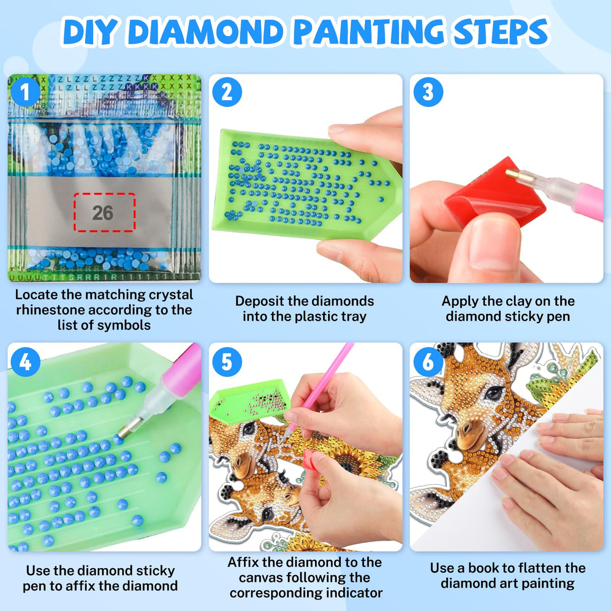 Bowetile Giraffe Hanging Diamond Art Painting Kits for Adults Beginners, 5D Sunflower Special Shape Diamond Art Kits, Crystal Rhinestones Diamond Gem Art Painting for Home Wall Decor, New Home Gifts Bowetile