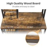 Baker Rack with Power Outlet - Large Microwave Stand with Storage, Kitchen Coffee Bar Station, Rustic Brown and Black, 14.5" D x 36" W x 72" H SAYZH