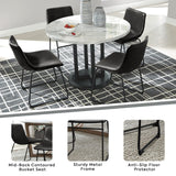 LEMBERI Faux Leather Dining Chairs Set of 2, 18 Inch Modern Kitchen & Dining Room Chairs with Backrest and Metal Legs, Comfortable Upholstered Seat LEMBERI