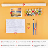 TUMOVO Beach Scenery Paint by Numbers for Adults, Wild Grass Paint by Number Kits for Adult Beginner, DIY Sunrise Paint by Number Kits on Canvas Arts Craft(Frameless) 16x20 Inch TUMOVO