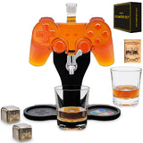Game Whiskey Decanter Set,28oz Whiskey Decanter Sets for Men with Spout IceCube Tray,Liquor Dispenser Whiskey Gifts for Men Bourbon Gifts for Men Gamer Gifts for Boyfriend Gifts For Him Husband Dad LuxuryBar