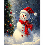 xackcme Snowman Paint by Numbers for Adults, Christmas Paint by Number on Canvas Without Frame, DIY Winter Oil Painting for Gift Home Wall Decor (16x20 inch) xackcme