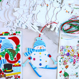 Winlyn 24 Sets Christmas Craft Kits Winter Crafts DIY Christmas Snowman Ornaments Decorations Art Sets Snowman Christmas Foam Stickers Arts and Crafts for Kids Holiday Art Project Classroom Activities Winlyn