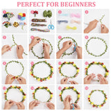 INFUNLY 261pcs/Set DIY Flower Crowns Making Kit Handmade Floral Crown Garland Kit Make Your Own Flower Wreath Bridal Shower Wreaths Gift for Women Wedding Home Decor INFUNLY
