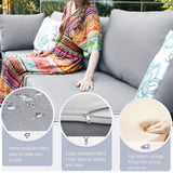 BULEXYARD 10 Piece High Back Wicker Patio Furniture Set with Firepit, All-Weather L-Shape Outdoor Sectional Couch 9-Person, Extra Comfortable Wide Deep Backyard Seating Group with Ottoman, Light Grey BULEXYARD