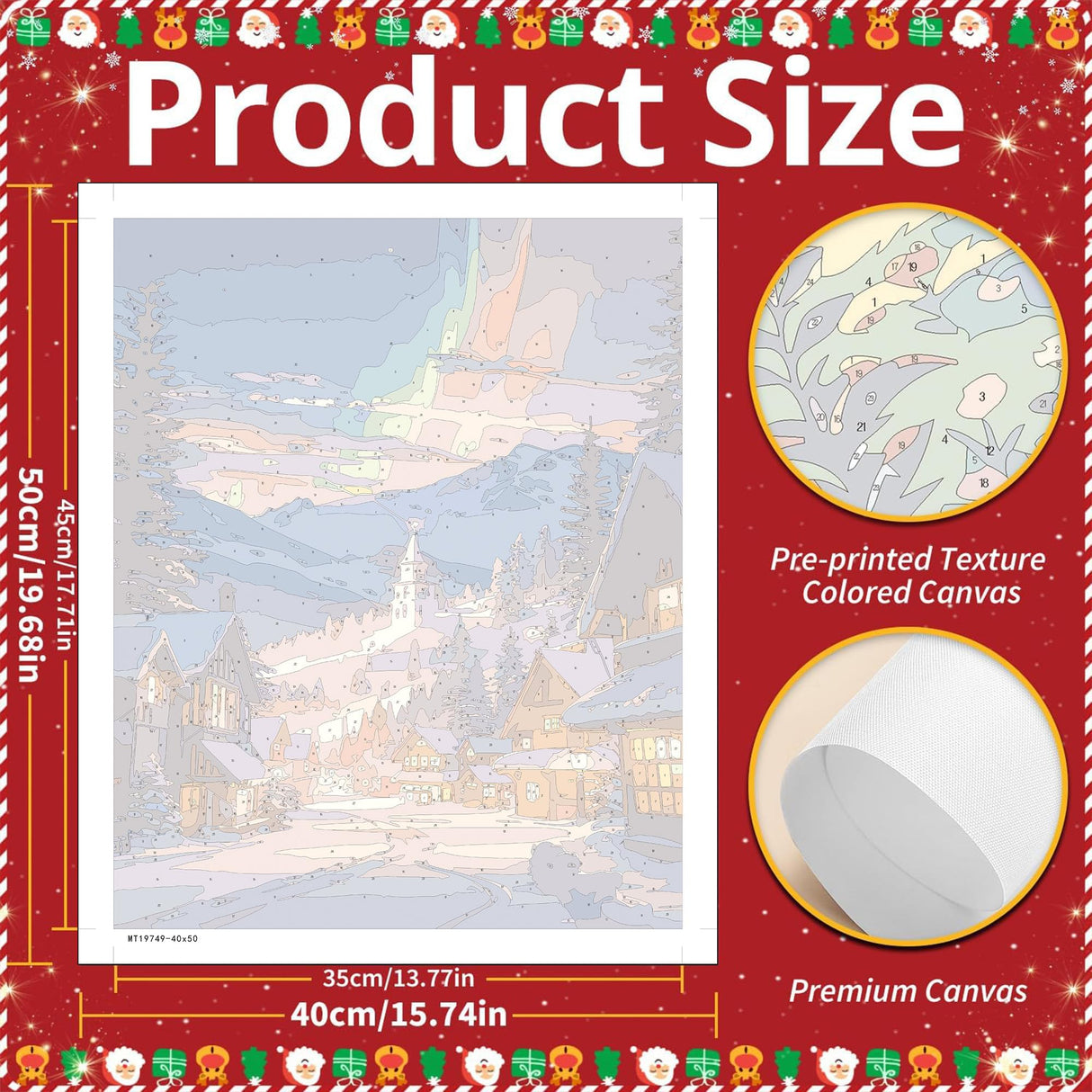 Christmas Paint by Numbers Kits for Adults - Painting by Numbers Kit Snow Scene, Christmas Landscape Adults Paint by Number Kits on Canvas Without Frame Acrylic Paints for Home Wall Decor 16X20 inch ajepon