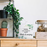 ANIANG Inspirational Wooden Box Sign, Motivational Desk Decor, Rustic Modern Farmhouse Decor, Today Only Happens Once Make It Amazing Wood Block Box Sign Plaque for Office Home Shelf Decor ANIANG