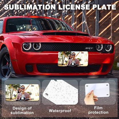 14 Pack Sublimation License Plate Blanks, Thickness 0.65mm Metal Automotive Sublimation License Plates Tag for Custom Design Work (White)