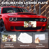 14 Pack Sublimation License Plate Blanks, Metal Automotive Sublimation License Plates Tag for Custom Design Work (White) HYHOSHI