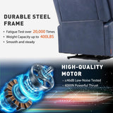 EONIX Dual Motor Oversized Power Lift Recliner Chair for Elderly, 400lbs Heavy Duty Faux Leather Recliner with Massage and Heat, Big and Tall Lay Flat Lift Chair with Cup Holders, SLRY006, Navy Blue EONIX