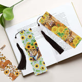 INCOK Diamond Painting Bookmarks Set - 8PCS Highland Cow 5D Diamond Art Bookmarks Kit with Tassel Sunflower Bookmarks Set for Highland Cow Lover Office Useful Project DIY Crafts Gifts Teacher INCOK